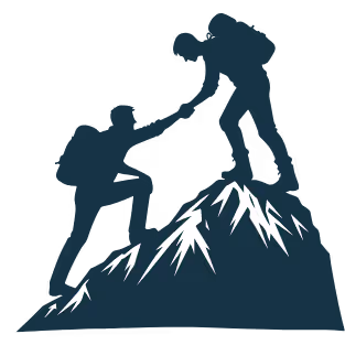 a man climbing the mountain icon